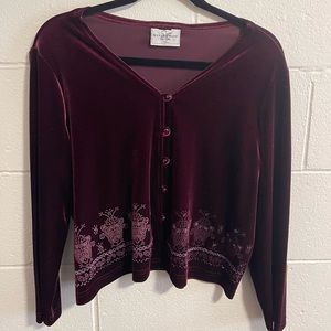 Y2K gothic vampy velvet button up cardigan